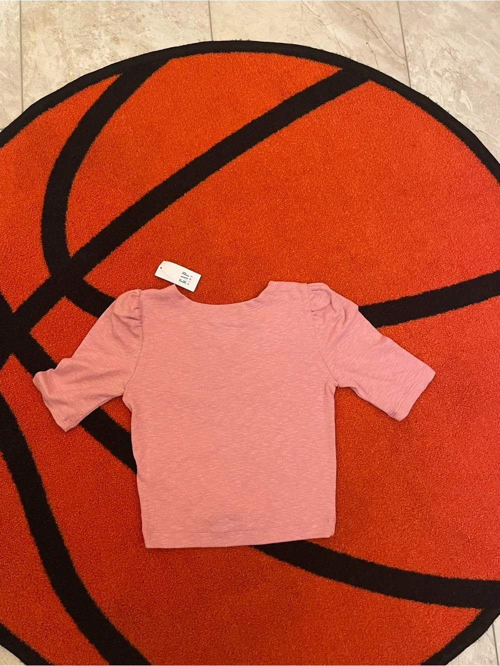 GAP Kids Pink Ruched Front V-Neck Short Sleeve Top